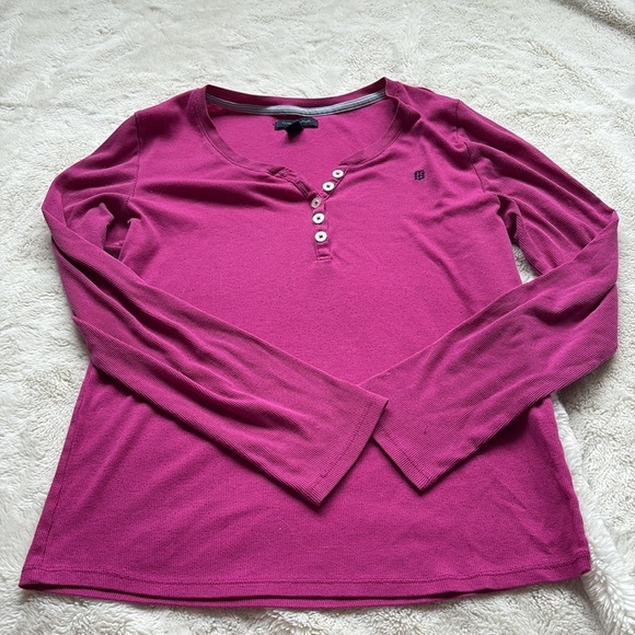 Tommy Hilfiger Pink Long Sleeve Top Button Up Large - Picture 4 of 9